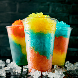 three cups of slush ice