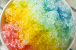 Colourful slush ice