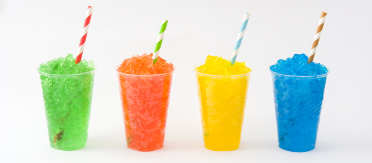 four colourful slushies