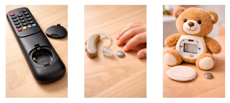 Knopfbatterie sind an vielen Orten zu finden